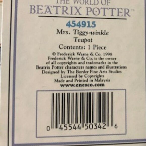 RARE Beatrix-Potter Mrs. Tiggy-winkle Teapot - Picture 7 of 7